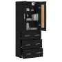 Aparador alto madera contrachapada negro 69,5x34x180 cm de vidaXL, Aparadores - Ref: Foro24-3199738, Precio: 181,92 €, Descue...