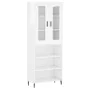 Tall white glossy plywood sideboard 69.5x34x180 cm by vidaXL, Sideboards - Ref: Foro24-3198739, Price: 152,07 €, Discount: %