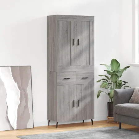 High sideboard sonoma gray plywood 69.5x34x180 cm by vidaXL, Sideboards - Ref: Foro24-3199895, Price: 151,58 €, Discount: %