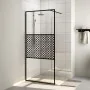 Accessible shower screen ESG transparent black glass 90x195 cm by vidaXL, Shower walls and screens - Ref: Foro24-151029, Pric...