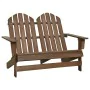 2-Sitzer Adirondack-Gartenstuhl aus massivem braunem Tannenholz von vidaXL, Gartenstühle - Ref: Foro24-315901, Preis: 110,09 ...