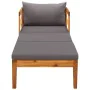 Lounger with dark gray cushions solid acacia wood by vidaXL, Modular outdoor sofas - Ref: Foro24-316317, Price: 169,55 €, Dis...