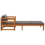 Lounger with dark gray cushions solid acacia wood by vidaXL, Modular outdoor sofas - Ref: Foro24-316317, Price: 169,55 €, Dis...