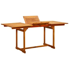 Solid acacia wood garden dining table (120-170)x80x75 cm by vidaXL, Garden tables - Ref: Foro24-316568, Price: 210,04 €, Disc...