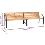 Double garden bench 241 cm Chinese fir wood by vidaXL, garden benches - Ref: Foro24-317123, Price: 191,11 €, Discount: %