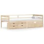 Bed frame with drawers and solid pine wardrobe 90x200 cm by vidaXL, Beds and slatted bases - Ref: Foro24-322056, Price: 210,2...