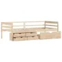 Bed frame with drawers and solid pine wardrobe 90x200 cm by vidaXL, Beds and slatted bases - Ref: Foro24-322056, Price: 210,2...