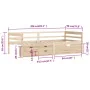 Bed frame with drawers and solid pine wardrobe 90x200 cm by vidaXL, Beds and slatted bases - Ref: Foro24-322056, Price: 210,2...