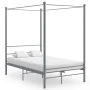 Estructura de cama con dosel metal gris 120x200 cm de vidaXL, Camas y somieres - Ref: Foro24-325059, Precio: 123,61 €, Descue...