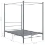 Estructura de cama con dosel metal gris 120x200 cm de vidaXL, Camas y somieres - Ref: Foro24-325059, Precio: 123,61 €, Descue...