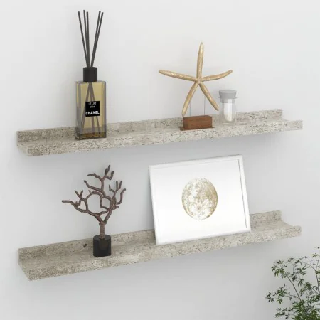 Wall shelves 2 units concrete gray 60x9x3 cm by vidaXL, Shelves and shelves - Ref: Foro24-326700, Price: 20,44 €, Discount: %