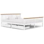 Bed frame with 2 white pine wood drawers 180x200 cm by vidaXL, Beds and slatted bases - Ref: Foro24-3060437, Price: 378,14 €,...