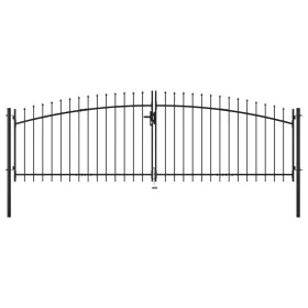 Double gate for fence with spearheads 400x200 cm by vidaXL, garden gates - Ref: Foro24-145740, Price: 264,17 €, Discount: %