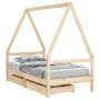 Children's bed frame with pine wood drawers 80x160cm by vidaXL, Cribs and beds for children - Ref: Foro24-834474, Price: 97,8...