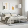 Metal bed frame with headboard and white footboard 160x200 cm by vidaXL, Beds and slatted bases - Ref: Foro24-353509, Price: ...