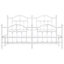 Metal bed frame with headboard and white footboard 160x200 cm by vidaXL, Beds and slatted bases - Ref: Foro24-353509, Price: ...