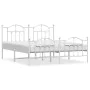 Metal bed frame with headboard and white footboard 180x200 cm by vidaXL, Beds and slatted bases - Ref: Foro24-353510, Price: ...