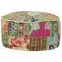 Round handmade cotton pachtwork pouf 40x20 cm green by vidaXL, Ottomans - Ref: Foro24-246573, Price: 38,26 €, Discount: %