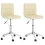 Swivel dining chairs 2 units cream fabric by vidaXL, dining chairs - Ref: Foro24-334449, Price: 83,49 €, Discount: %