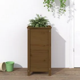 Solid honey brown pine wood planter 40x40x78 cm by vidaXL, Pots and planters - Ref: Foro24-825278, Price: 81,63 €, Discount: %