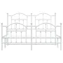 Metal bed frame with headboard and white footboard 140x200 cm by vidaXL, Beds and slatted bases - Ref: Foro24-353507, Price: ...