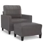 Armchair with synthetic leather gray stool 60 cm by vidaXL, Sofas - Ref: Foro24-3201011, Price: 216,24 €, Discount: %