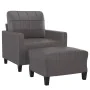 Armchair with synthetic leather gray stool 60 cm by vidaXL, Sofas - Ref: Foro24-3201011, Price: 216,24 €, Discount: %