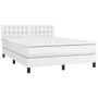 Box spring bed with white synthetic leather mattress 140x190 cm by vidaXL, Beds and slatted bases - Ref: Foro24-3141120, Pric...