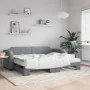 Trundle sofa bed light gray fabric 100x200 cm by vidaXL, Beds and slatted bases - Ref: Foro24-3197639, Price: 323,81 €, Disco...