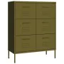 Olive green steel drawer cabinet 80x35x101.5 cm by vidaXL, Lockers and storage cabinets - Ref: Foro24-336144, Price: 222,20 €...