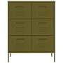 Olive green steel drawer cabinet 80x35x101.5 cm by vidaXL, Lockers and storage cabinets - Ref: Foro24-336144, Price: 222,20 €...