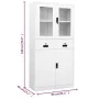 White tempered glass steel office cabinet 90x40x180 cm by vidaXL, Lockers and storage cabinets - Ref: Foro24-336421, Price: 3...