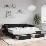 Trundle sofa bed with drawers black velvet 90x200 cm by vidaXL, Beds and slatted bases - Ref: Foro24-3197115, Price: 344,37 €...