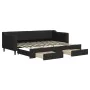 Trundle sofa bed with drawers black fabric 80x200 cm by vidaXL, Beds and slatted bases - Ref: Foro24-3197459, Price: 316,97 €...