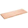 Badezimmerarbeitsplatte aus hellbraun behandeltem Massivholz, 160 x 60 x (2–6) cm von vidaXL, Arbeitsplatten - Ref: Foro24-31...