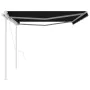 Automatic retractable awning with anthracite gray poles 5x3.5 m by vidaXL, Awnings - Ref: Foro24-3070069, Price: 672,72 €, Di...