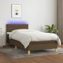 Boxspringbett mit LED-Matratze dunkelbrauner Stoff 90x190 cm von vidaXL, Betten und Lattenroste - Ref: Foro24-3133760, Preis:...