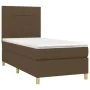 Boxspringbett-Matratze und LED-Leuchten aus dunkelbraunem Stoff, 90 x 190 cm von vidaXL, Betten und Lattenroste - Ref: Foro24...