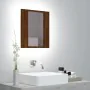 Armario de baño con espejo LED madera marrón roble 40x12x45 cm de vidaXL, Tocadores de baño - Ref: Foro24-822835, Precio: 38,...