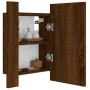 Badezimmerschrank mit LED-Spiegel aus Eichenbraunholz 40x12x45 cm von vidaXL, Badezimmerwaschtische - Ref: Foro24-822835, Pre...