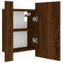 Badezimmerschrank mit LED-Spiegel aus Eichenbraunholz 40x12x45 cm von vidaXL, Badezimmerwaschtische - Ref: Foro24-822835, Pre...