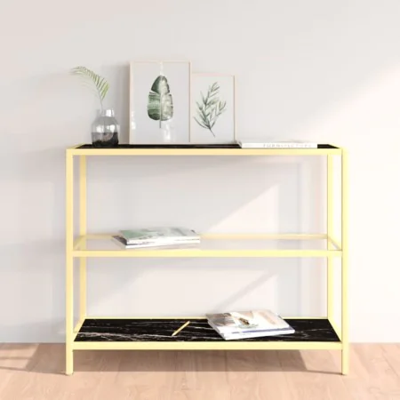 Transparent glass and black marble shelf 100x36x90 cm by vidaXL, Bookcases and shelves - Ref: Foro24-331635, Price: 95,49 €, ...