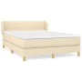 Box spring bed with cream fabric mattress 140x190 cm by vidaXL, Beds and slatted bases - Ref: Foro24-3126802, Price: 459,45 €...