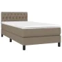 Boxspringbett mit Matratze und LED-Leuchten taupegrauer Stoff 90x190 cm von vidaXL, Betten und Lattenroste - Ref: Foro24-3133...