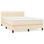 Boxspringbett mit cremefarbener Stoffmatratze 140x190 cm von vidaXL, Betten und Lattenroste - Ref: Foro24-3140134, Preis: 450...