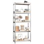 5-level shelf, 4 units, steel, plywood, silver by vidaXL, Industrial shelving - Ref: Foro24-3154156, Price: 136,13 €, Discoun...