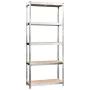 5-level shelf, 4 units, steel, plywood, silver by vidaXL, Industrial shelving - Ref: Foro24-3154156, Price: 136,13 €, Discoun...