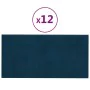 Wall panels 12 pcs blue synthetic leather 30x15 cm 0.54 m² by vidaXL, Wall covering - Ref: Foro24-343778, Price: 30,99 €, Dis...