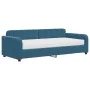 Sofa bed with blue velvet mattress 90x200 cm by vidaXL, Beds and slatted bases - Ref: Foro24-3196904, Price: 344,16 €, Discou...