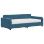 Sofa bed with blue velvet mattress 100x200 cm by vidaXL, Beds and slatted bases - Ref: Foro24-3196911, Price: 392,34 €, Disco...